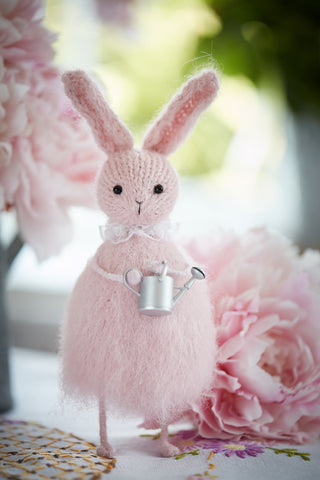 Pink Rabbit with a Watering Can