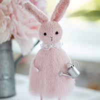 Pink Rabbit with a Watering Can