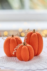 Set of 3 Felted Pumpkins