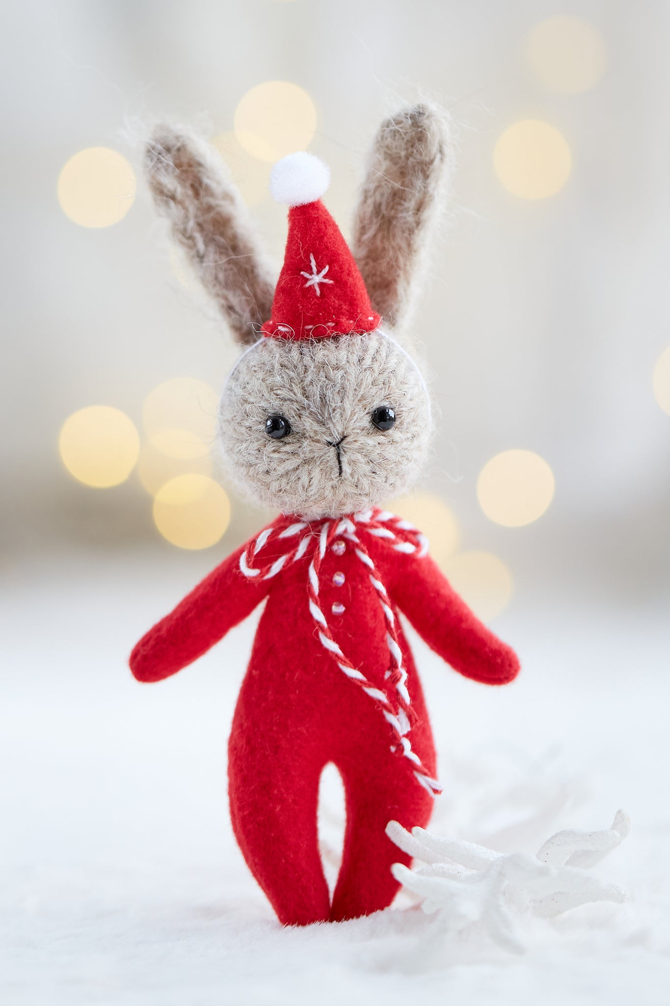 Christmas baby Bunny ornament