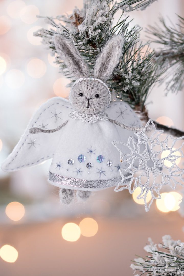 Christmas Angel Rabbit ornament